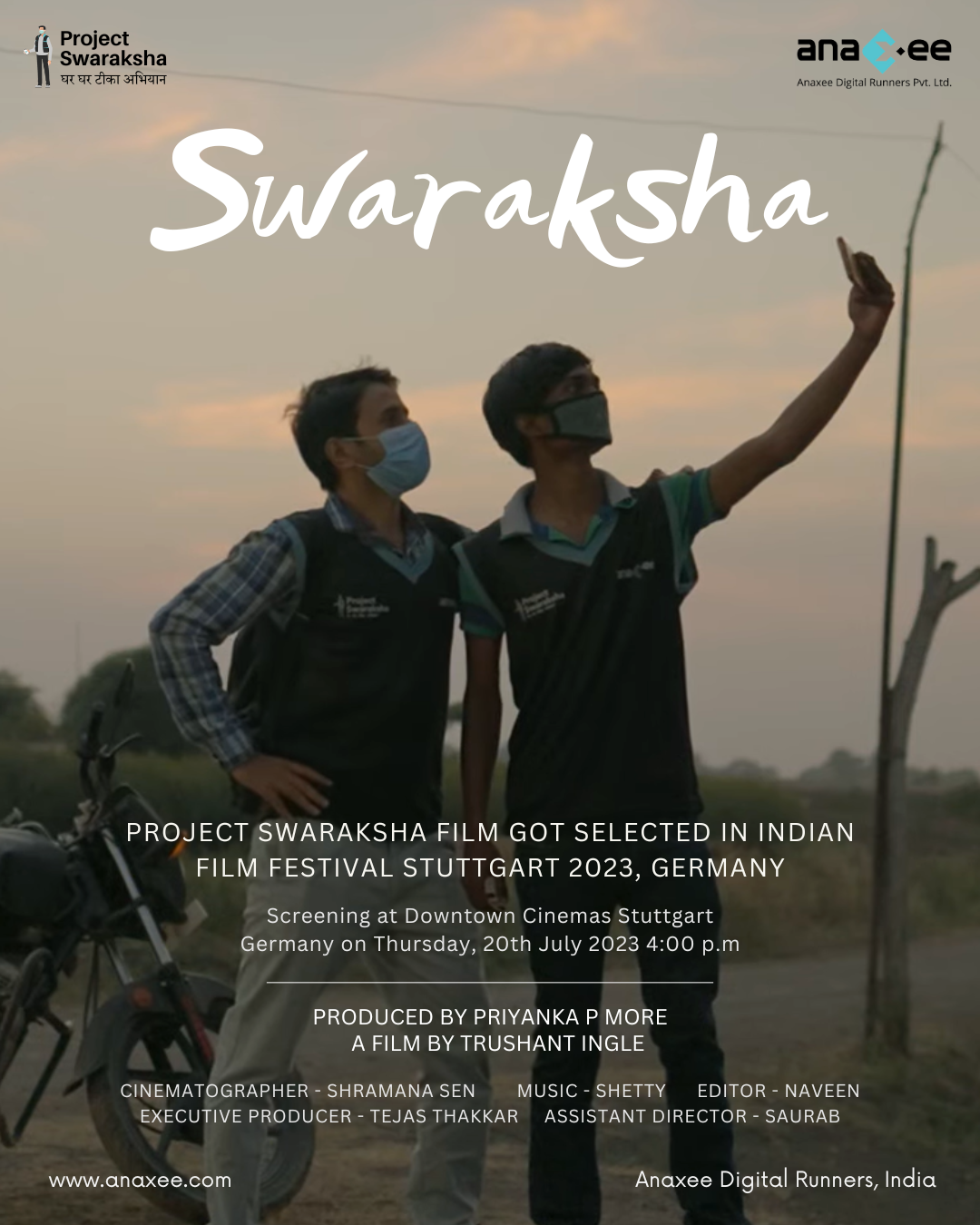 Anaxee’s Swaraksha Film Selected In Indian Film Festival Stuttgart 2023