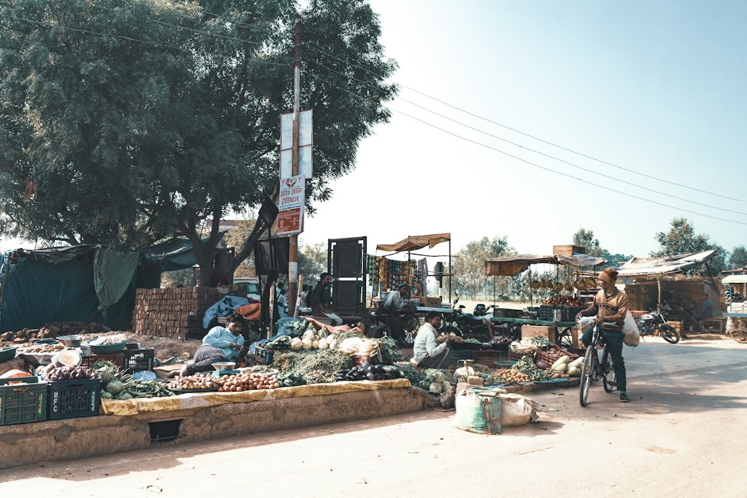 A vegetable market in a village near Kanpur